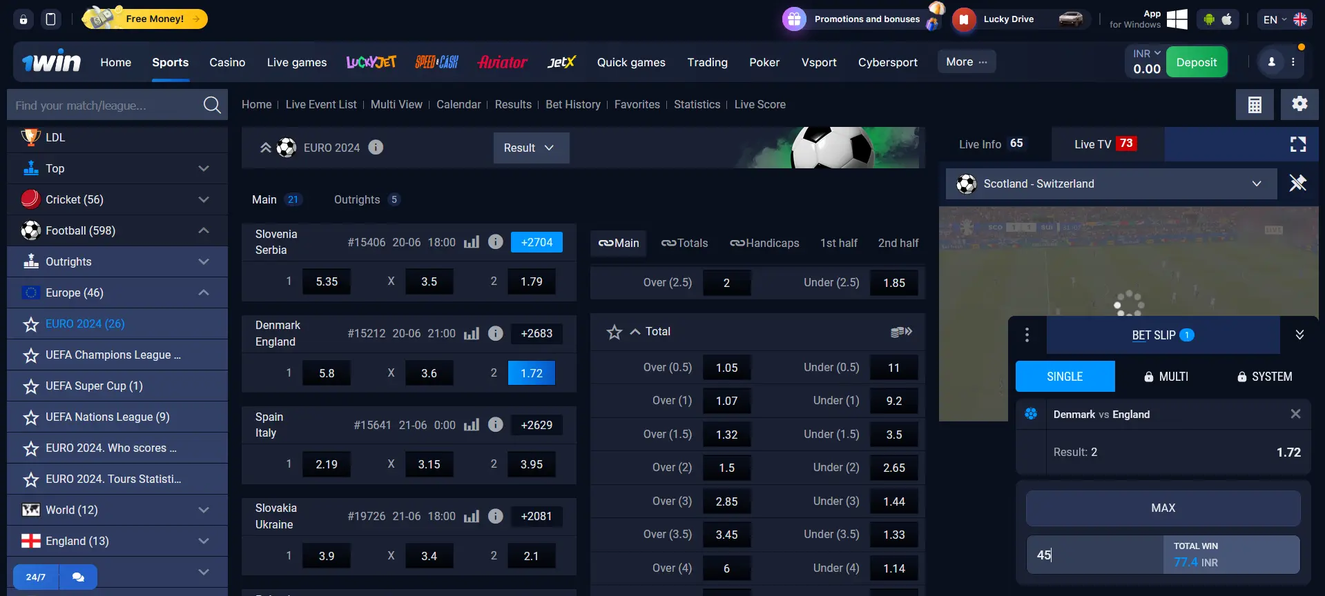 Football betting at 1Win Football betting at 1Win