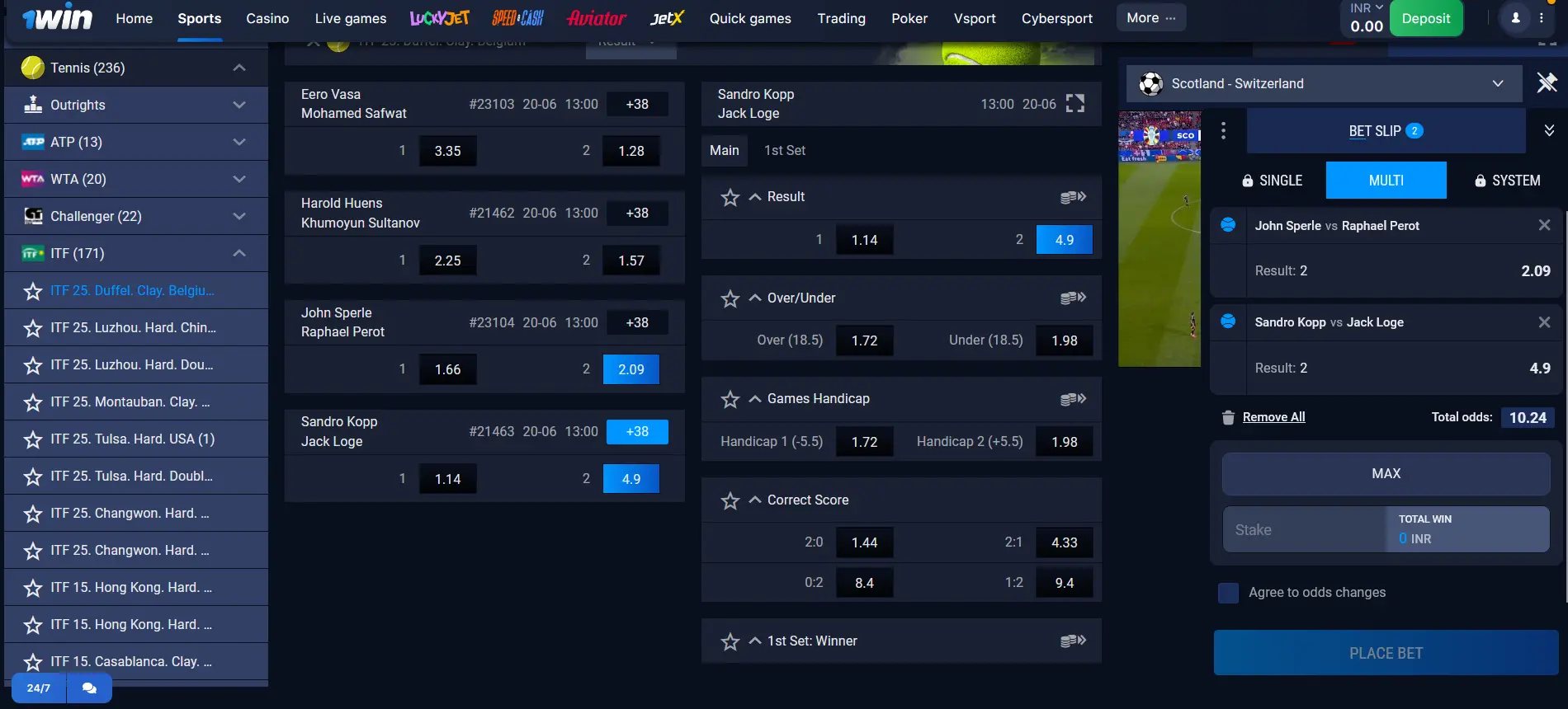 Tennis betting at 1Win Tennis betting at 1Win